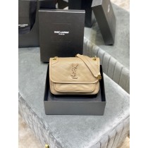 Saint Laurent Niki Baby Chain Bag 22cm Apricot Lambskin 533037