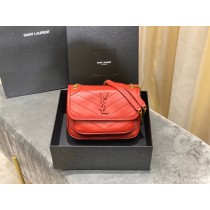 Saint Laurent Niki Baby Chain Bag 22cm Orange Lambskin 533037