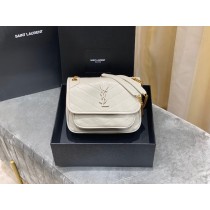 Saint Laurent Niki Baby Chain Bag 22cm White Lambskin 533037