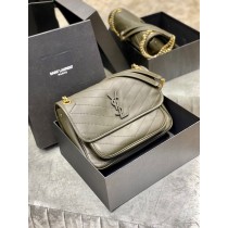 Saint Laurent Niki Medium 28cm Chain Bag Olive Green Lambskin