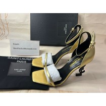 Saint Laurent Opyum Sandal YSL Heel Gold