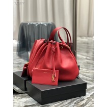 Saint Laurent Paris Vii Large Flat Hobo Bag Smooth Leather Red