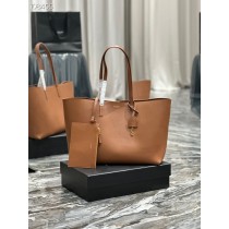 Saint Laurent Shopping Tote Bag 38CM E/w Supple Leather Brown