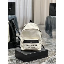 Saint Laurent Small City Backpack Nylon Canvas Leather 534967 White