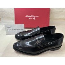 Salvatore Ferragamo Moccasin with Ornament Loafers Smooth Calfskin Black