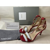 Tom Ford Leather Zenith Sandal 105mm Red