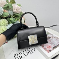 Tory Burch Bon Bon Spazzolato Mini Top-Handle Bag Black