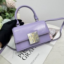 Tory Burch Bon Bon Spazzolato Mini Top-Handle Bag Lilac