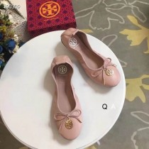 Tory Burch Bow Logo Charm Ballet Flats Pink