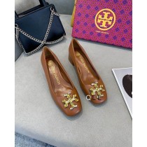 Tory Burch Eleanor 45MM Pump Calf Leather Tan