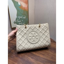 Tory Burch Fleming Soft Chain Tote Cream