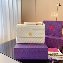 Tory Burch Kira Chevron Convertible Shoulder Bag White