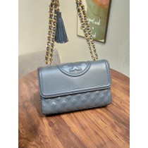 Tory Burch Large Fleming Convertible Shoulder Bag Overcast