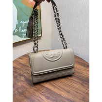 Tory Burch Large Fleming Matte Convertible Shoulder Bag Grey