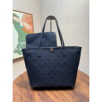 Tory Burch Large T Monogram Zip Tote Black