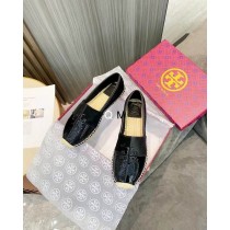 Tory Burch Logo Patchwork Espadrille Black