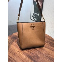 Tory Burch Mcgraw Hobo Bucket Bag Brown