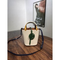 Tory Burch Miller Canvas Mini Bucket Bag Natural