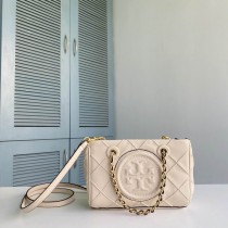 Tory Burch Mini Fleming Soft Chain Tote Cream