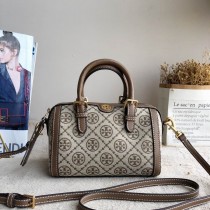 Tory Burch Mini T Monogram Barrel Bag Brown