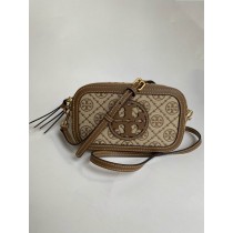 Tory Burch Mini T Monogram Miller Crossbody Bag Brown