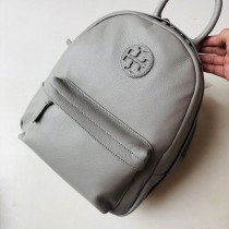 Tory Burch Pebbled Leather Backpack Gray