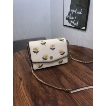 Tory Burch Robinson Embroidered Mini Shoulder Bag Cream