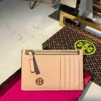 Tory Burch Robinson Top-zip Card Case Pink