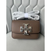 Tory Burch Small Eleanor Pebbled Convertible Shoulder Bag Wild Mushroom