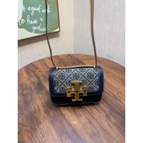 Tory Burch Small Eleanor T Monogram Convertible Shoulder Bag Navy