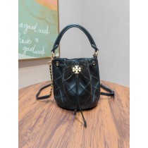 Tory Burch Small Fleming Soft Bucket Bag Black