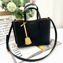 Tory Burch Small Perry Triple-Compartment Tote Bag Black