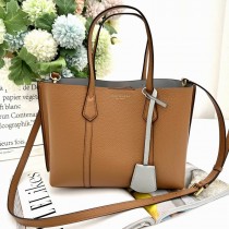 Tory Burch Small Perry Triple-Compartment Tote Bag Brown