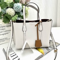 Tory Burch Small Perry Triple-Compartment Tote Bag White