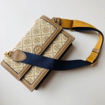 Tory Burch Small T Monogram Shoulder Bag Brown
