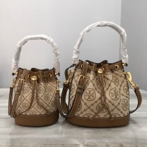 Tory Burch T Monogram Bucket Bag Brown