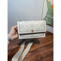 Tory Burch T Monogram Contrast Embossed Mini Bag Cream