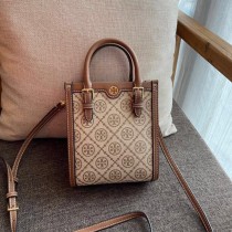 Tory Burch T Monogram Jacquard Mini Tote Brown