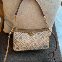 Tory Burch T Monogram Jacquard Zip Shoulder Bag Hazel