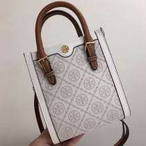 Tory Burch T Monogram Mini Tote Cream