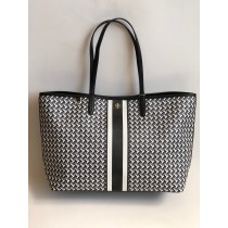 Tory Burch T Zag Tote Large Canvas Black