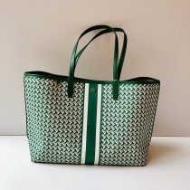 Tory Burch T Zag Tote Large Canvas Green