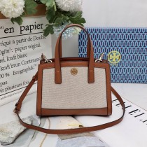 Tory Burch Walker Micro Canvas Top Handle Bag Brown