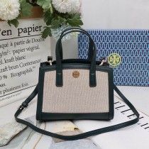 Tory Burch Walker Micro Canvas Top Handle Bag Dark Green