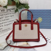Tory Burch Walker Micro Canvas Top Handle Bag Red