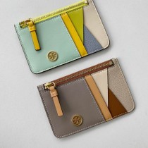 Tory Burch Walker Patchwork Top-zip Card Case Multicolor