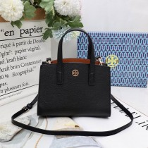 Tory Burch Walker Satchel Calfskin Black