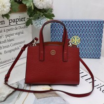 Tory Burch Walker Satchel Calfskin Red