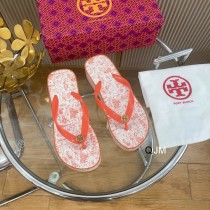 Tory Burch Women Flip Flop White Orange