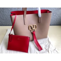 Valentino Garavani E/w Vring Grainy Calfskin Tote Bag Pink